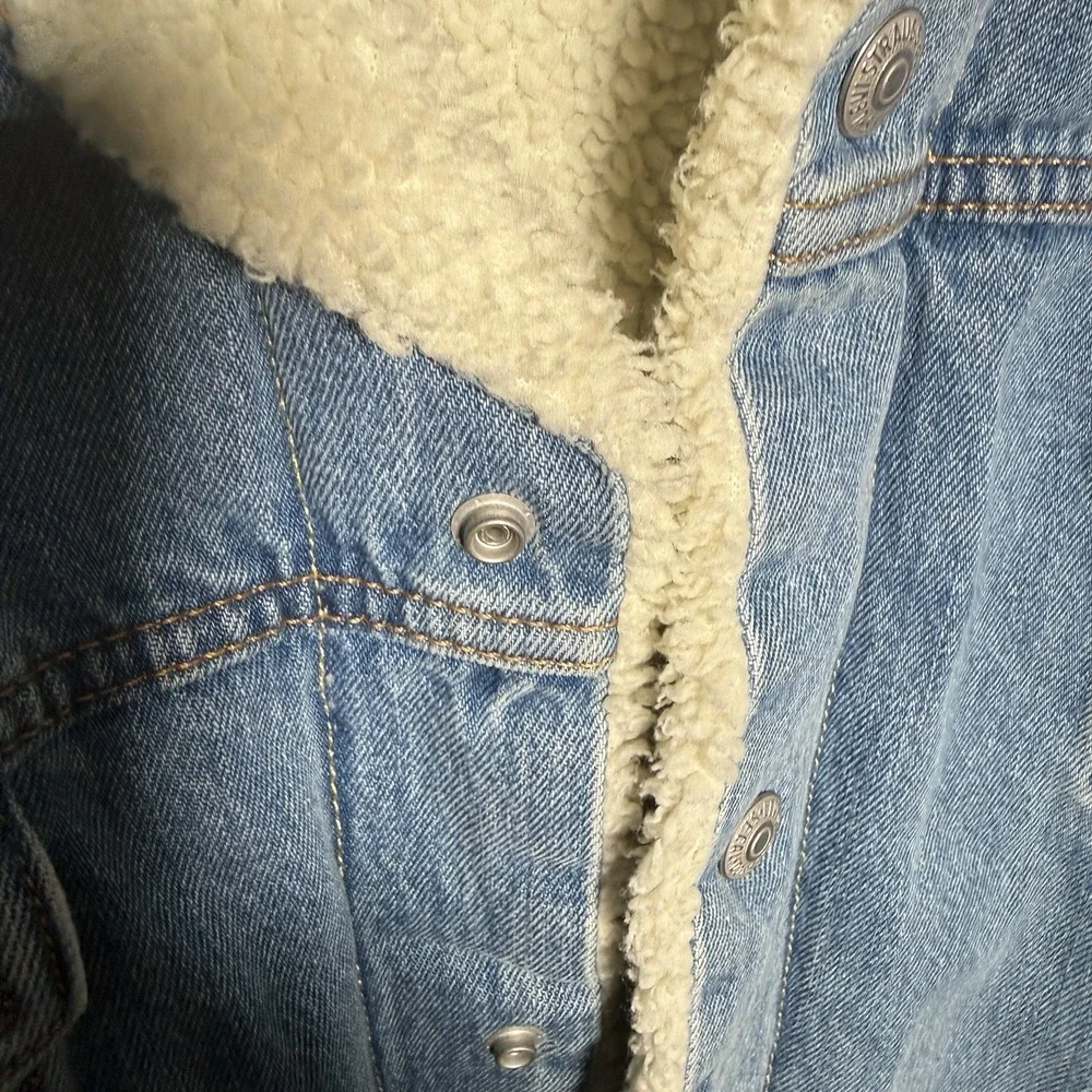 Levi's Men's Blue Denim Sherpa Trucker Jacket Faux Fur Lined Sz XXL NWT